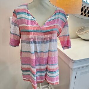 Joules Vibrant Striped V-Neck Top